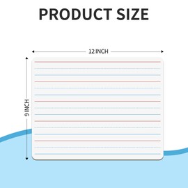 2pack 9x12 inches Dry Erase Board Lapboard Reusable Lined Erasable Ruled Writing Note Pad Lapboard, Blank Whiteboard on Reverse Mini Whiteboard, Small White Board Dry Erase for Students & Classroom