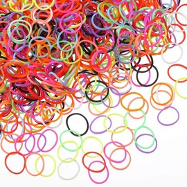1000 Mini Rubber Bands Soft Elastic Bands - Color: Multicolor