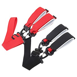 iplusmile 2 Pcs Ski Strap Snowboard Strap Skateboard Tie Down Strap Ski Shoulder Adjustable Length Ski Pole Shoulder Belt for Skis Ski Shoulder Ski Equipment Black + Red