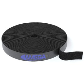 JAMEGA 10 m Velcro Cable Ties Roll - 15 mm Wide Free Cut to Size Reusable Velcro Cable Ties on Roll Velcro Tape Roll Velcro Cable Organiser Cable Management - Black