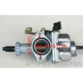 FANCY SCOOTERS Carburetor PZ 26 for 110cc 125cc Dirt Bikes or Pit Bikes W/Cable chock