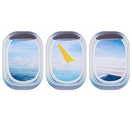 Drydiet Airplane Wing Stickers Plane Window Clings Self Adhesive Airplane Wall Decals Aviation Clouds Wall Decor 3D Wallpaper Art Gifts for Aviation Enthusiast Travel Birthday Party Favor Decorations