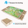 500 Piece Puzzle Board with Drawers, 14" x 28" Jigsaw