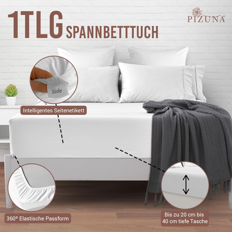 Pizuna 400 Thread Count Cotton Fitted Sheet 80 x 200