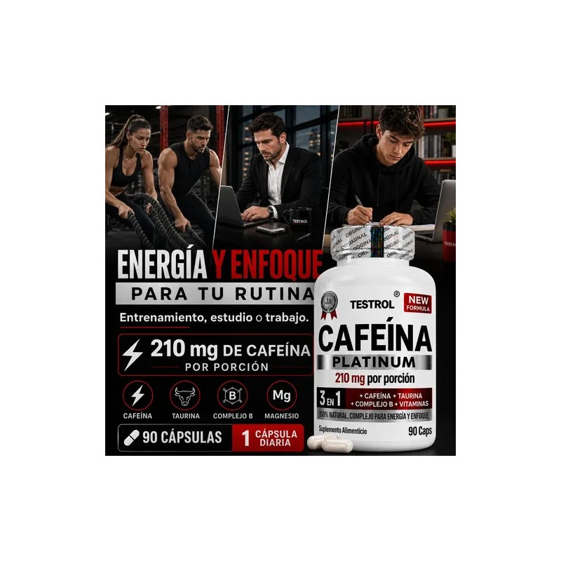 Cafeína 210 Testrol Platinum Cápsulas