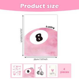 PMTFUMY 4-Piece Pink Wall Art Set,room decor,cute room decor aesthetic,coquette room decor,preppy room decor,(8x10in, Unframed)