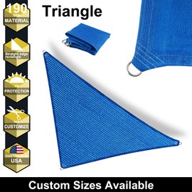 5' x 6' x 7.8' Blue Straight Edge Sun Shade Sail, Triangle Awning Outdoor Shade Cloth Pergola Cover UV Block Fabric- Customized