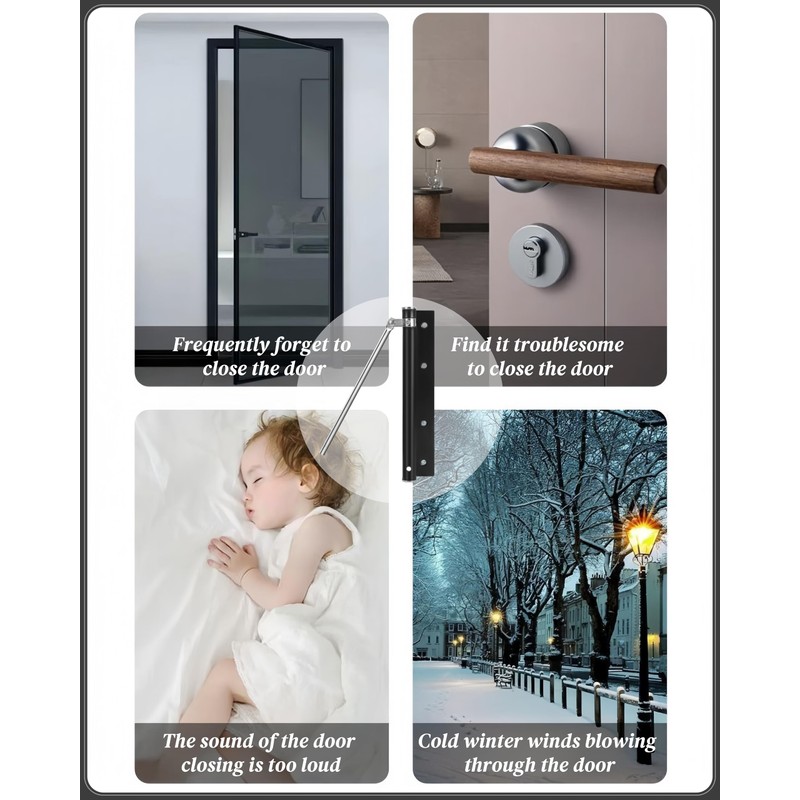 Automatic Door Closer for Lightweight Doors <100 lbs | 150°