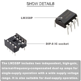 Youmile 50 pcs LM358 LM358P Precision Dual Operational Amplifier 3V-32V LM358N DIP-8 IC large chip + 50 pcs DIP-8 IC Socket,for electronics experiment DIY