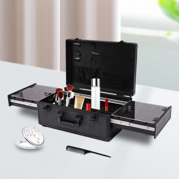 Unbranded Portable Aluminum Alloy Barber Case Two Blade Travel Storage