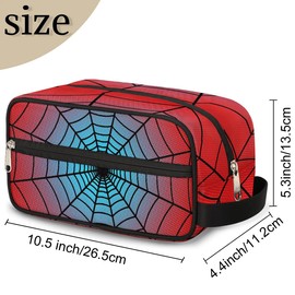 ADTASU Spider Web Kids Toiletry Bag for Boys, Travel Toiletry Bag, Waterproof Hanging Cosmetic Bag Wash Bag for Boys Toddler Travel Essential