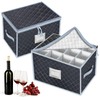 VERONLY Wine Glass Storage Box with Dividers Holds 24 Stemware