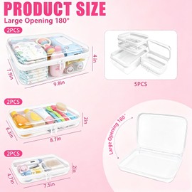 Clear Diaper Bag Organizer Pouches, Hard Shell Zipper Case for Baby Travel