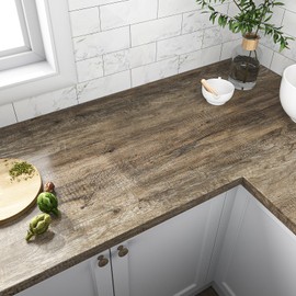 VEELIKE 15.7''x118'' Light Brown Wood Wallpaper Peel and Stick Rustic Wood Plank Contact Paper Self Adhesive Waterproof Removable Wood Grain Vinyl Wrap Decorative for Cabinets Furniture Desk Walls