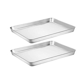 Baking Sheet Cookie Sheet Set of 2, Umite Chef Stainless Steel Baking Pans Tray Professional 9 inch, Non Toxic & Healthy, Mirror Finish & Rust Free, Easy Clean & Dishwasher Safe