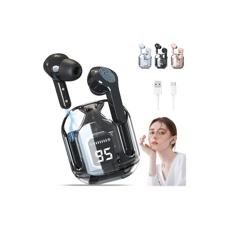 Auriculares Bluetooth inalámbricos, mini auriculares Bluetooth, auriculares intrauditivos, IPX4 resistente
