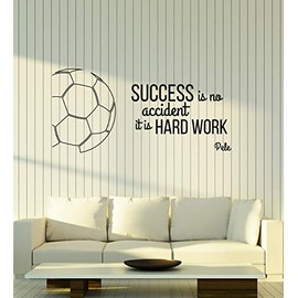 Vinyl Wall Decal Soccer Success Quote Sports Motivational Phrase Words Stickers Mural Large Decor (ig6148) Black