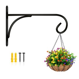 CQ Garden Plant Hangers Outdoor, Metal Iron Wall Plant Hanger Hook, Hanging Plant Bracket, Bird Feeder Hanger, Hanging Basket Hook for House Decor(8.7inch, 1Pack)
