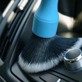 JINJIASUYISU 3Pcs Car Detailing Brush Set Soft Boar Hair Brush and Detail No Scratch Microfiber Car Dash Duster Brush for Car Cleaning Vents Dash Trim Brushes Wheel Brushes