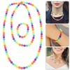 PRETYZOOM 2pcs Neon Bead Necklace 1980s Necklace Womens 80s Costume
