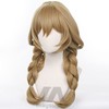 Brow Double Braid Long Cosplay Wig with Bangs Heat Resistant
