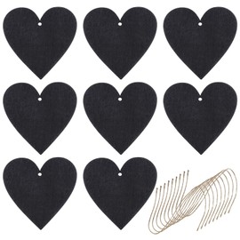 20 Pieces Heart Chalkboard Signs Mini Heart Chalkboard Signs Mini Wooden Chalkboard Hanging Chalkboard for Wedding Party Home Garden Decorations