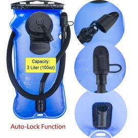 WACOOL 3L 3Liter 100oz BPA Free EVA Hydration Pack Bladder, Leak-Proof Water Reservoir (Blue(Double Opening))
