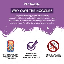 NOGGLE Turbo Power, 8ft - Kids Personal Air Conditioning System, Made in USA - Directs Cool Air to Backseat, Air Conditioning Vent Hose with Powered Fan, Making The Back Seat Cool Again - Black