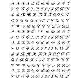 LANODO 7 Pieces Nail Stickers Alphabet 3D English (7 Colors) Alphabet Beautiful Nail Sticker DIY (2244)