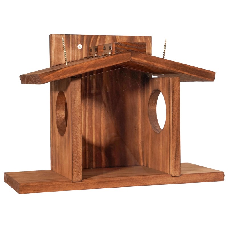 MIXUMON Wood Squirrel Feeder, Squirrel Feeders for Outside Winter, Wooden