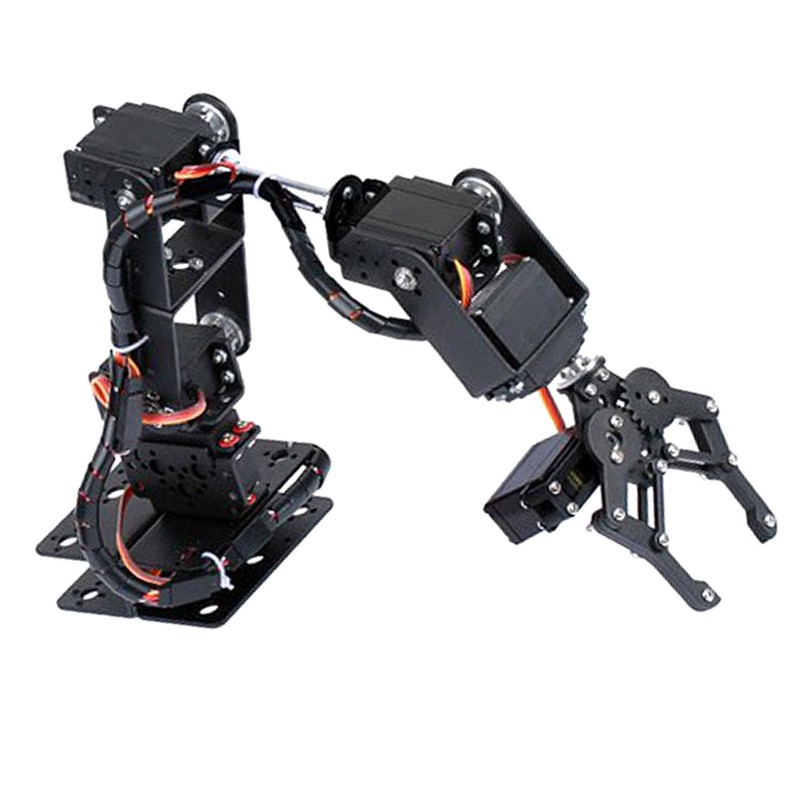 6DOF Robot Mechanical Arm Clamp Claw Kit DOF Manipulator, Black