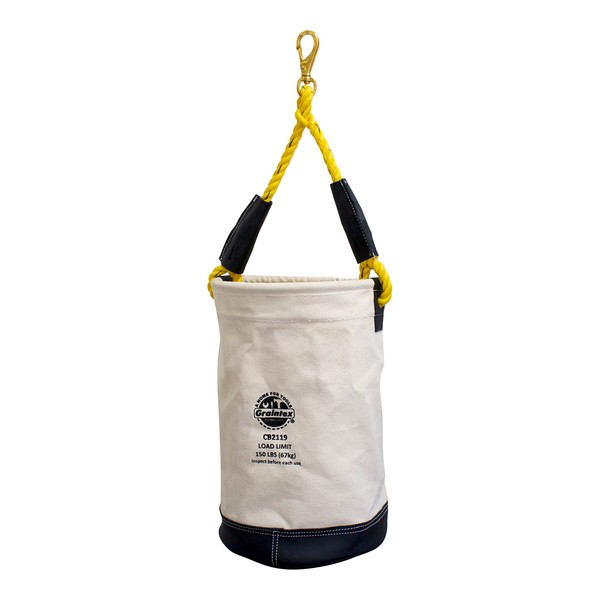 Graintex CB2119 Utility Canvas Bucket Leather Bottom With Hook