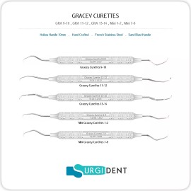 SURGIDENT GRACEY CURETTES DENTAL HAND TOOLS INSTRUMENTS PRO PICK *SET OF 5*