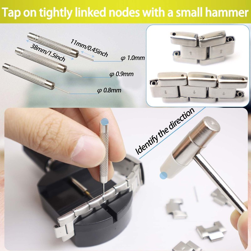 GLDCAPA Watch Link Removal Kit, Watch Band Sizing Tool for