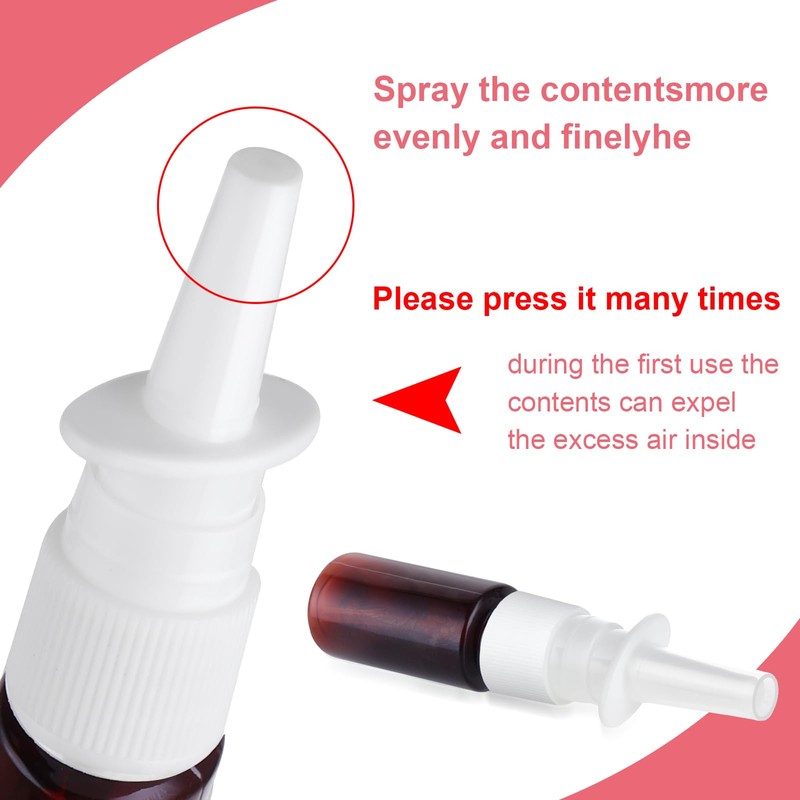Simarro 7pcs Empty Nasal Spray Bottles, 10ml PET Refillable Atomiser