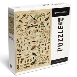 Lantern Press 1000 Piece Jigsaw Puzzle, Insects, D, Vintage Bookplate, Adolphe Millot Artwork