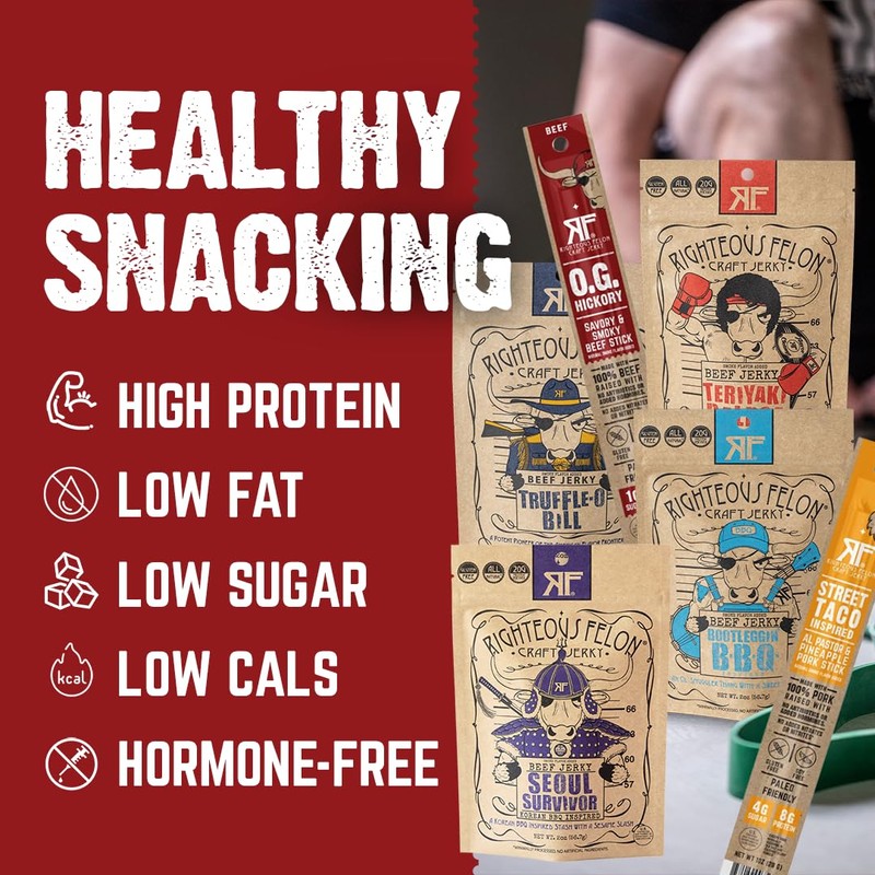 Righteous Beef Jerky Variety Pack Gift Basket - Great Gifts