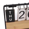 Jeanoko Desk Flip Calendar Iron Frame Wood Base Standing Perpetual