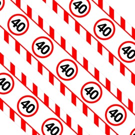 DazzJoy Barrier Tape 40th Birthday Decoration, Traffic Sign Decoration 40th Birthday Man Woman, 15 m Barrier Tape Birthday Decoration 40, Banner Decoration 40th Birthday Women Men, 40 Years
