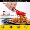 Upgraded Silicone Spaghetti Spoon & Pasta Tong,Non-stick Sturdy Pasta Fork
