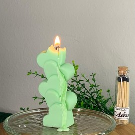 Decorative Candles | Pillar Candle | Cute Candles | Home Decor Sleep-helping - Color: Green/ Coconut Lime