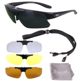 Rapid Eyewear Pro Performance Plus POLARISED RX SPORTS SUNGLASSES Frames for Corrective Lenses. Mens & Womens Active Glasses For Cycling, Driving, Running etc
