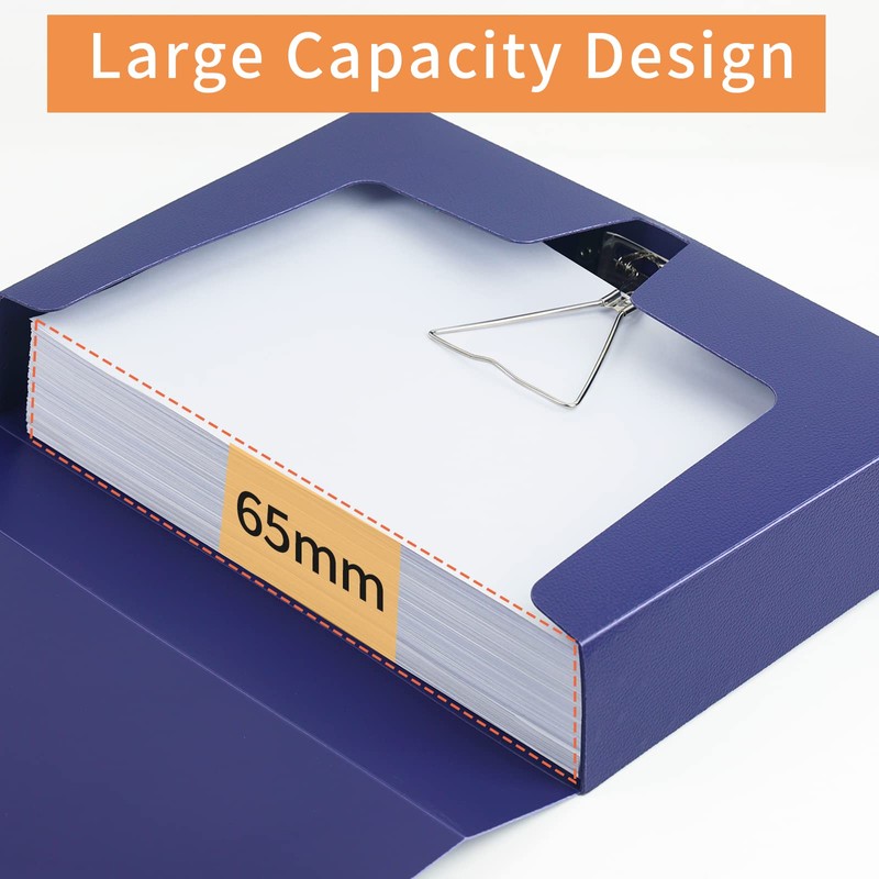 HUA JIE 2 Pack A4 Storage File Boxes Archives Case,65mm