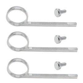 Cheerock 3pcs Silver Copper Trumpet Slide Finger Ring, Trumpet Valve Pull Ring with 3 Screws, 3 Inch Length Trumpet Slide Finger Ring, Trumpet Accessories Compatible with Yamaha Trumpet