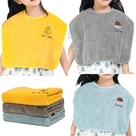 RAXIFU 3 Pack Baby Bibs for Girls or Boys, Waterproof, Towel Toddler Bibs for 1-3 Years