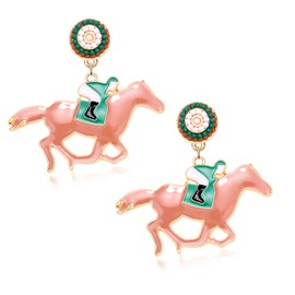 Horse Earrings Funny Kentucky Derby Race Horse Drop Dangle Earrings for Women Western Cute Horse Dangling Earrings Jewelry Gift for Horse Racing Fan