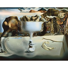 Picture Peddler Apparition of Face and Fruit Dish on a Beach Salvador Dali Surrealism Abstract Print Poster 24x32