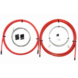Microhero MTB/ROAD Bicycle SUS Wire Outer Set, Stainless Steel, Brake Wire, Shift Wire, For 1 Bicycle (Red)