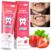 Mild Fruit Flavour Kids Toothpaste 2.1oz, Fluoride-Free Baby Teethpaste, Natural