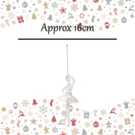 VFM e-Store - Christmas Tree Decoration Iridescent Acrylic Ballerina X 1 Stocking Filler Xmas Present Celebration Festive Winter Ornaments - 16cm Iridescent